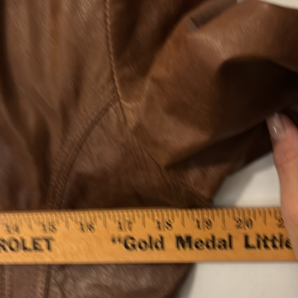 Vintage 1970’s Poppy’s Argetina Brown Rusty Colored Leather Jacket Sz Medium - Picture 14 of 15